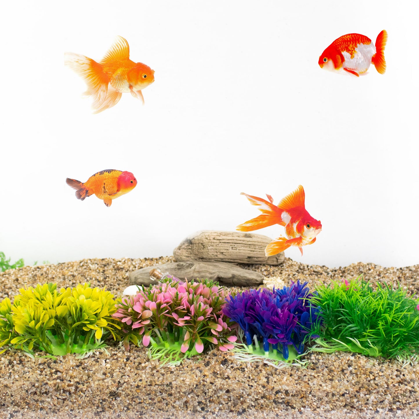 2 Pack Colorful Artificial Aquarium Flower Plants - Multiple Colors