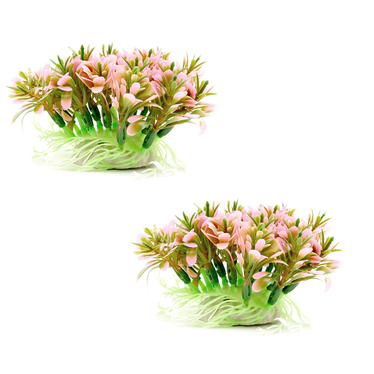 2 Pack Colorful Artificial Aquarium Flower Plants - Multiple Colors