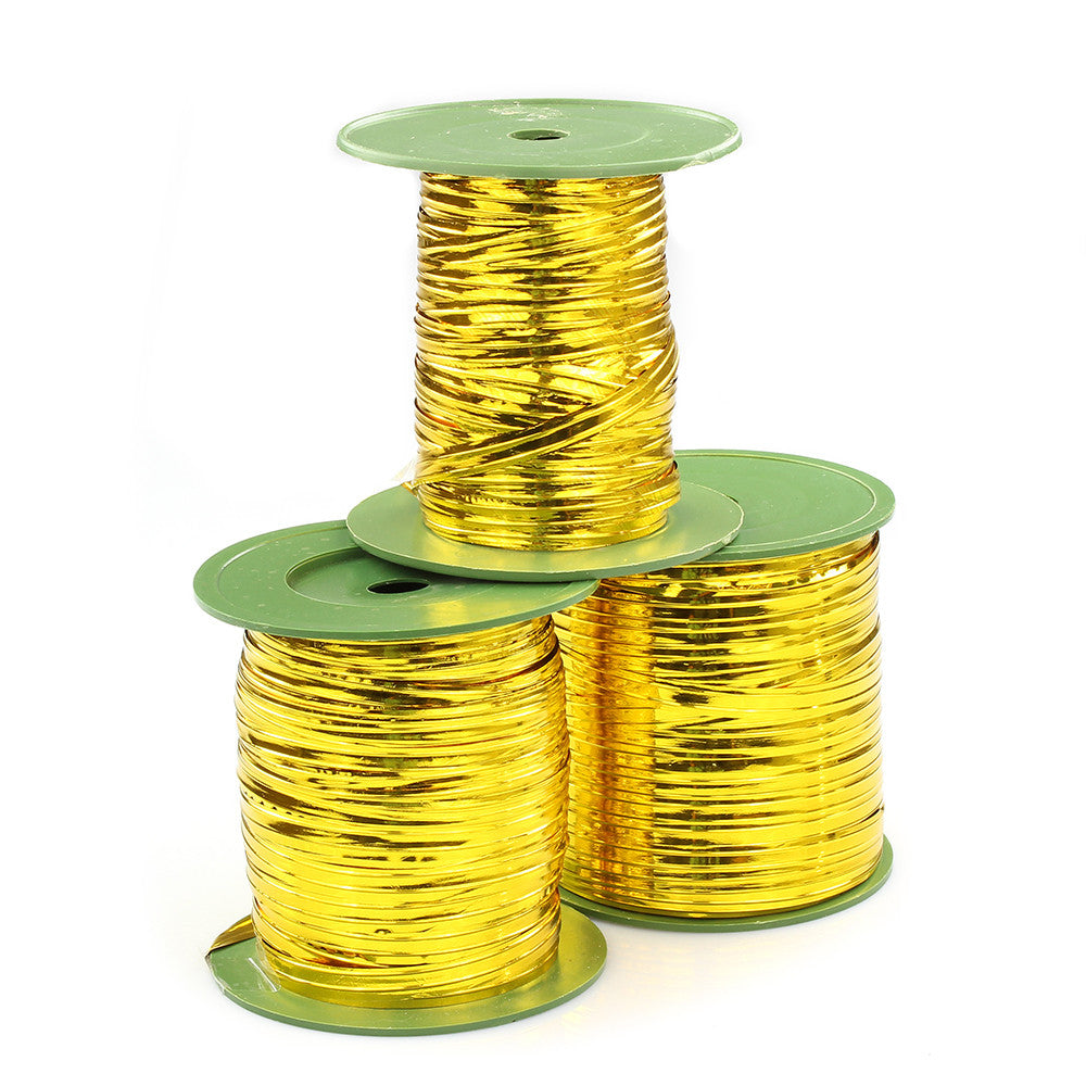 Three rolls of double gold wire used for lucky bamboo