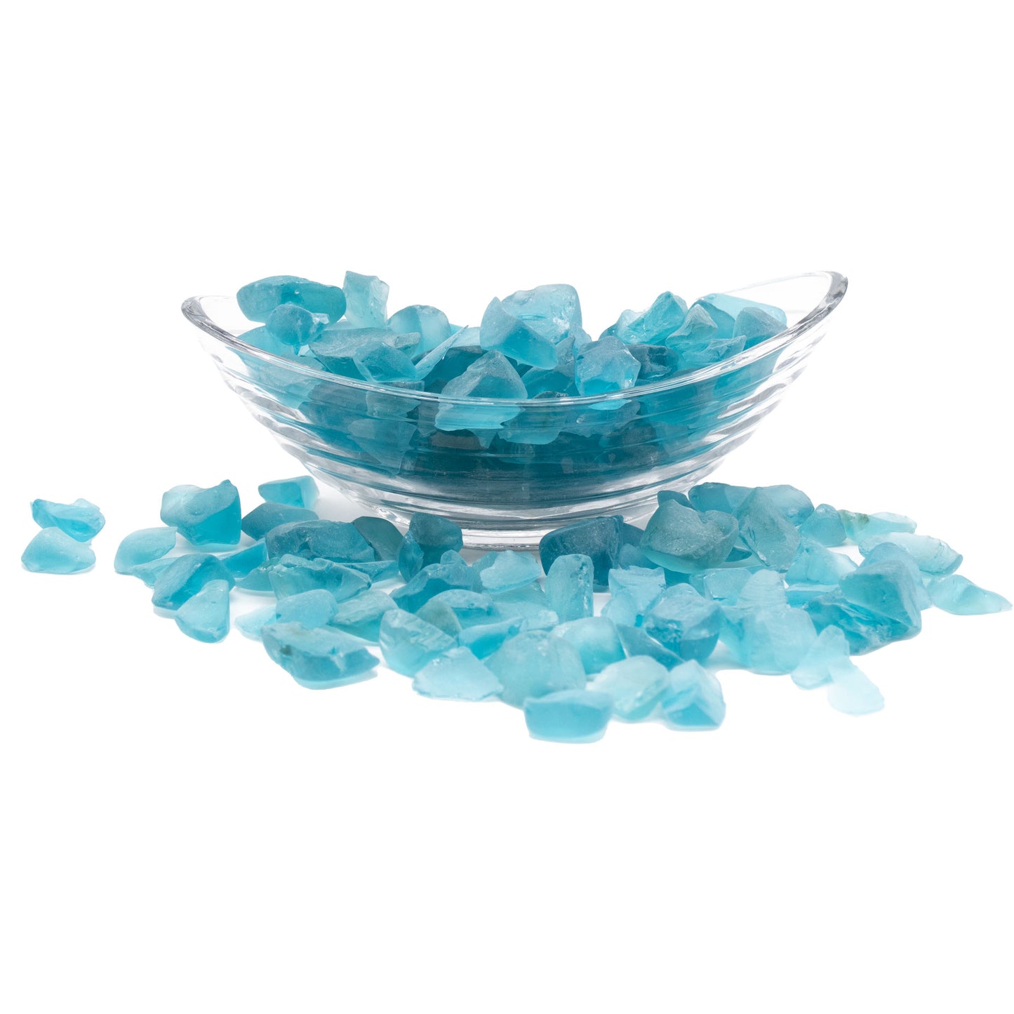 Baby Blue Frosted Sea Glass Pebbles - 4 lb