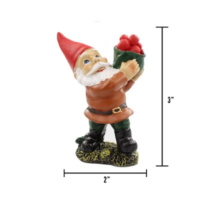 Fairy Garden Gnome - Gnome Carrying Apples