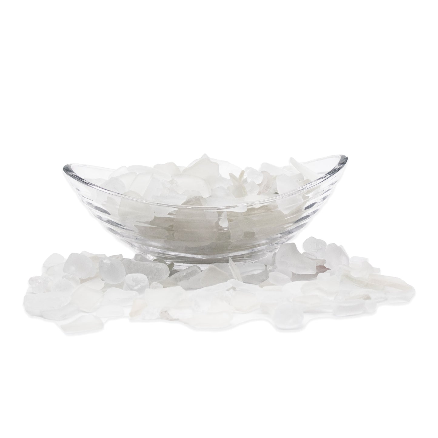 White Frosted Sea Glass Pebbles - 4 lb